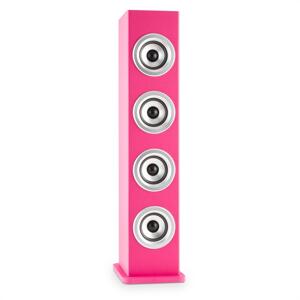 Auna Karaboom LED, růžová, bluetooth reproduktor, USB, AUX, karaoke, 2 mikrofony