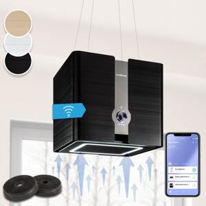 Klarstein Futurelight Smart, digestoř, 42 cm, ostrůvková, 420 m3/h, LED, nerezová ocel, černá