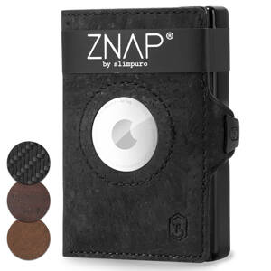 Slimpuro ZNAP Airtag Wallet, 12 karet, přihrádka na mince, 8,9 x 1,8 x 6,3 cm (Š x V x H), ochrana RFID