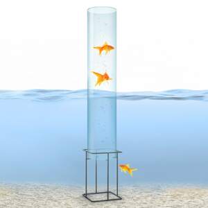 Blumfeldt Skydive 100, pozorovatelna ryb, 100 cm, O 20 cm, akryl, kov, transparentní