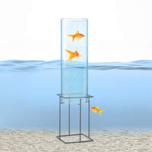Blumfeldt Skydive 60, pozorovatelna ryb, 60 cm, O 20 cm, akryl, kov, transparentní