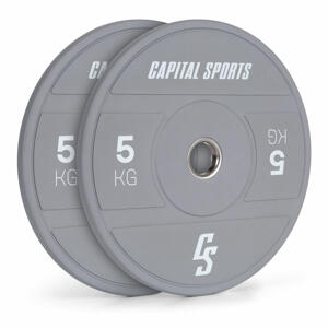 Capital Sports Nipton 2021, kotouč na činku, bumper kotouč, 2 × 5 kg, O 50,4 mm, tvrdá guma