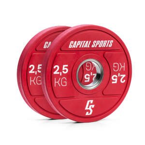 Capital Sports Nipton 2021, kotouč na činku, bumper kotouč, 2 × 2,5 kg, O 50,4 mm, tvrdá guma
