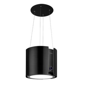 Klarstein Skyfall Smart, digestoř, 45 cm, ostrůvková, 402 m3/h, LED, nerezová ocel, černá