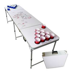 BeerCup Backspin, Beer Pong stůl, souprava, bílý, DIY, rukojeti, držáky na míčky, 6 míčků