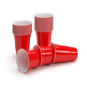 BeerCup Nadal Classics, červené párty sklenice, 16 oz, 473 ml, opakovaně použitelné, pevné
