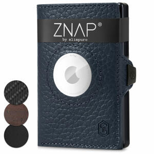Slimpuro ZNAP Airtag Wallet, 12 karet, přihrádka na mince, 8,9 x 1,8 x 6,3 cm (Š x V x H), ochrana RFID