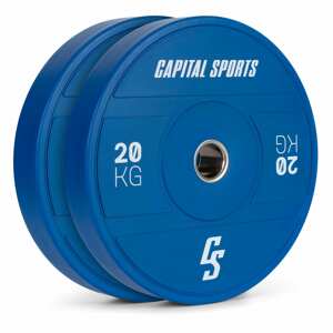 Capital Sports Nipton 2021, kotoučové závaží, bumper plate, 2x 20 kg, O 54 mm, tvrzená pryž