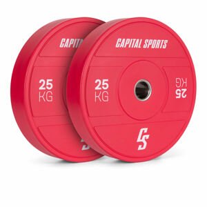 Capital Sports Nipton 2021, kotoučové závaží, bumper plate, 2x 25 kg, O 54 mm, tvrzená pryž