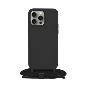 Kryt Techsuit iPhone 15 Pro Max černý se šňůrkou 109822 (pouzdro neboli obal na mobil iPhone 15 Pro Max)