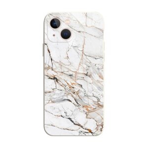 Kryt TopQ iPhone 15 Mramor bílo-oranžový 110913 (pouzdro neboli obal na mobil iPhone 15)
