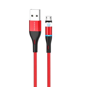 Borofone kabel BU16 Skill magnetic - USB na Micro USB - 2,4A 1,2 metru červený