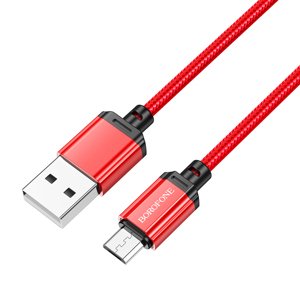 Kabel Borofone BX87 Sharp - USB na Micro USB - 2,4A 1 metr červený