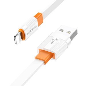 Kabel Borofone BX89 Union - USB na Lightning - 2,4A 1 metr bílo-oranžový