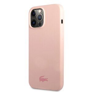 Zadní kryt Lacoste Liquid Silicone Glossy Printing Logo pro iPhone 13 Pro Max Pink