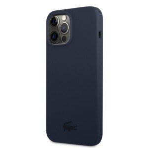 Zadní kryt Lacoste Liquid Silicone Glossy Printing Logo pro iPhone 13 Pro Max Navy