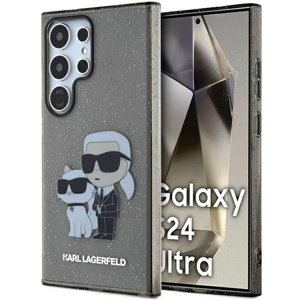 Originální pouzdro KARL LAGERFELD hardcase Glitter Karl&Choupette KLHCS24LHNKCTGK pro Samsung Galaxy S24 Ultra black