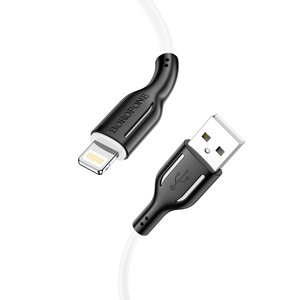 Kabel Borofone BX63 Charming - USB na Lightning - 2,4A 1 metr černobílý