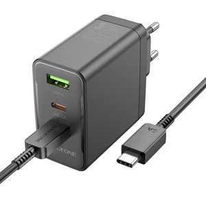 Rychlonabíječka Borofone BN12 vč. datového kabelu USB-C 65W černá