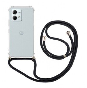 Kryt TopQ Motorola Moto G84 5G s černou šňůrkou průhledný 121048 (pouzdro neboli obal na mobil Motorola Moto G84 5G)