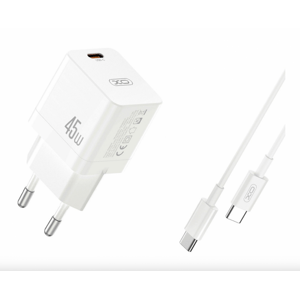 Rychlonabíječka XO CE09 včetně datového kabelu USB-C 45W bílá 122113