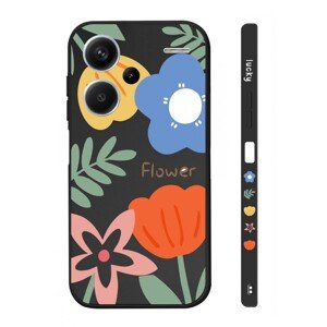 Kryt TopQ Design Xiaomi Redmi Note 13 Pro+ 5G Malované květy černý 123156 (pouzdro neboli obal na mobil Xiaomi Redmi Note 13 Pro+ 5G)
