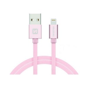 Datový kabel Swissten Lightning pro iPhone 2m růžový 30507