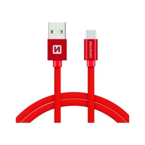 Datový kabel Swissten USB-C (Type-C) 2m červený 30518