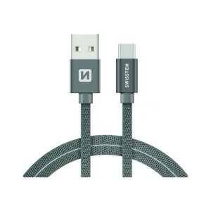 Datový kabel Swissten USB-C (Type-C) 2m šedý 30521