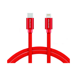 Datový kabel Swissten USB-C / Lightning 1,2m červený 38135