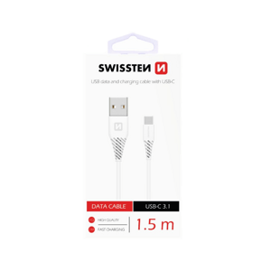 Datový kabel Swissten USB-C (Type-C) 1.5 m bílý 41817