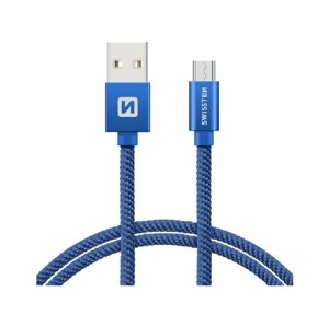 Datový kabel Swissten microUSB 1,2m modrý 44590