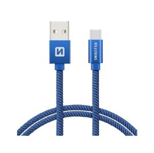 Datový kabel Swissten USB-C (Type-C) 1,2m modrý 44596