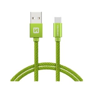 Datový kabel Swissten USB-C (Type-C) 1,2m zelený 44599