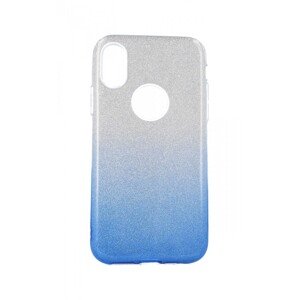 Pouzdro Forcell iPhone XS glitter stříbrno-modré 48643 (kryt neboli obal na mobil iPhone XS)
