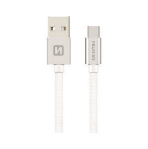Datový kabel Swissten USB-C (Type-C) 0,2m stříbrný 50788