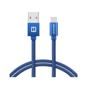 Datový kabel Swissten USB-C (Type-C) 0,2m  modrý 50790