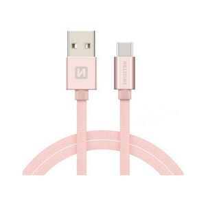 Datový kabel Swissten USB-C (Type-C) 1,2m růžový 50793