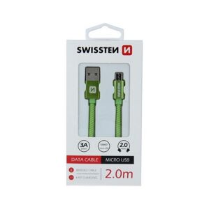 Datový kabel Swissten microUSB 2m zelený 51257