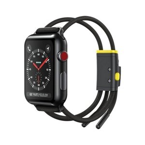 Silikonový řemínek Baseus Rope Strap pro Apple Watch 3-4-5-6-SE 38-40mm černý 59149