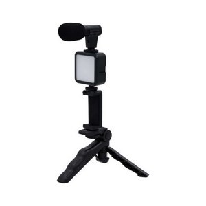 Tripod selfie tyč pro mobilní telefon s mikrofonem TopQ černá 68428