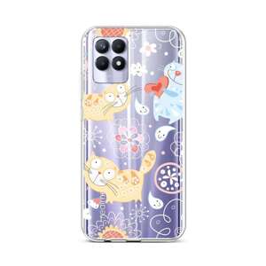 Kryt TopQ Realme 8i silikon Happy Cats 69838 (pouzdro neboli obal na mobil Realme 8i)