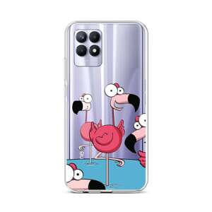 Kryt TopQ Realme 8i silikon Cartoon Flamingos 69881 (pouzdro neboli obal na mobil Realme 8i)