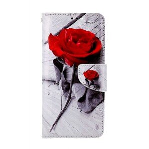Pouzdro TopQ Xiaomi Redmi Note 11 knížkové Červená růže 73656 (obal neboli kryt na mobil Xiaomi Redmi Note 11)