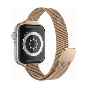 Ocelový řemínek Techsuit Watchband W034 pro Apple Watch 3-4-5-6-7-SE 42-44-45 mm zlatý 76428