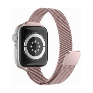 Ocelový řemínek Techsuit Watchband W034 pro Apple Watch 3-4-5-6-7-SE 42-44-45 mm růžový 76430