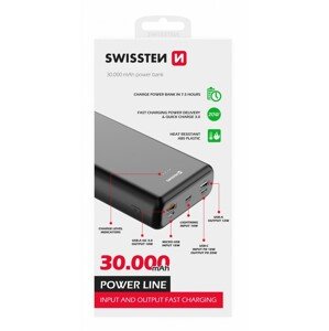Swissten Power Line 30000 mAh 20W Power Delivery černá 82929