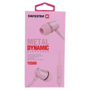 Sluchátka swissten earbuds dynamic ys500 růžovo/zlatá