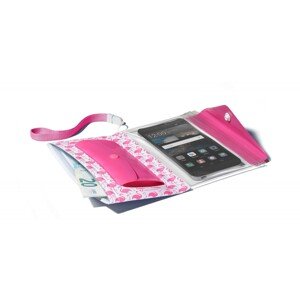 Voděodolné pouzdro s peněženkou Cellularline Voyager Pochette pro telefony do velikosti 5,2", růžové