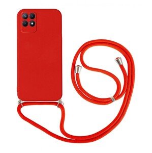 Kryt TopQ Realme 8i červený se šňůrkou 92922 (pouzdro neboli obal na mobil Realme 8i)